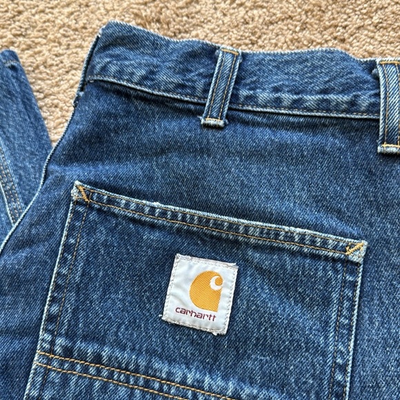 Carhartt Denim Single Knee Carpenter Cargo Work Streetwear Pants - Picture 2 of 9